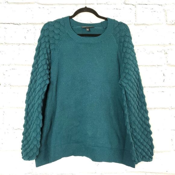 Lane Bryant size 22 24 green knit bubble sleeve sweater - Picture 3 of 7